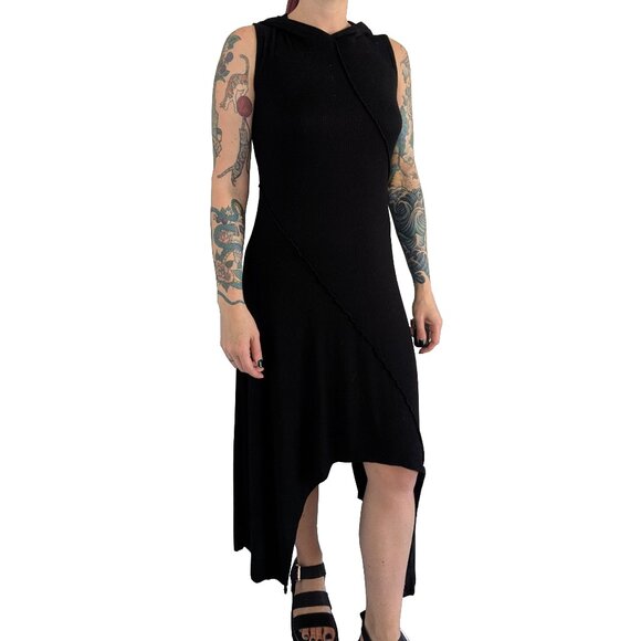 Killstar Mortillery Hooded Dress Cut Out Back Handkerchief Hem | S - Picture 1 of 8